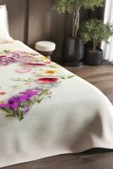 Pike Takımı Pamuklu Çift Kişilik Jakar Dokuma Yatak Örtüsü Heart of roses