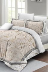 Çift Kişilik Nevresim Seti Sık Dokuma Pamuk Saten 3d Özel Tasarım Pink Marble(çarşafsızdır)