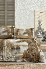 %100 Pamuk Ranforce Çeyizlik Luxury 5d Dijital Çift Kişilik Nevresim Takımı Kale