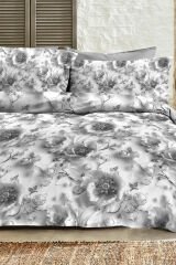 %100 Pamuk Ranforce Çeyizlik Luxury 5d Dijital Çift Kişilik Nevresim Takımı Gümüş