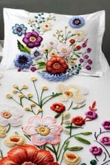 %100 Pamuk Lastikli Çarşaf Özel Tasarım 5D Dijital 60 Tel Nakkaş