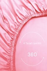 Lastikli Çarşaf Tek Kişilik %100 Pamuklu Ranforce Fitted Açık Pudra