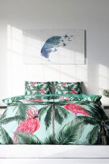 Çift Kişilik Nevresim Seti Sık Dokuma Pamuk Saten 3d Özel Tasarım Flamingo Iı (çarşafsızdır)