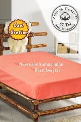 Lastikli Çarşaf Tek Kişilik %100 Pamuklu Ranforce Fitted Somon