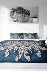 Lastikli Çarşaflı %100 Pamuk Saten Çift Kişilik Nevresim Takımı Ethnic Mandala3