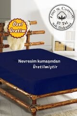 Lastikli Çarşaf Tek Kişilik %100 Pamuklu Ranforce Fitted Lacivert