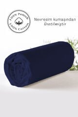 Lastikli Çarşaf Tek Kişilik %100 Pamuklu Ranforce Fitted Lacivert