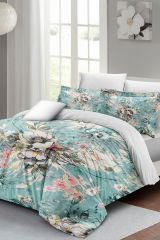 Çift Kişilik Nevresim Seti Sık Dokuma Pamuk Saten 3d Özel Tasarım Floral Desing Luxury(çarşafsızdır)