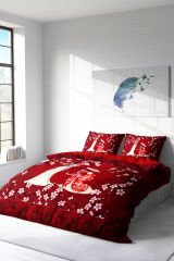 Lastikli Çarşaflı %100 Pamuk Saten Çift Kişilik Nevresim Takımı Japan Style