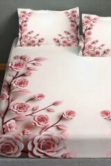 %100 Pamuk Lastikli Çarşaf Özel Tasarım 5d Dijital 60 Tel Pudra