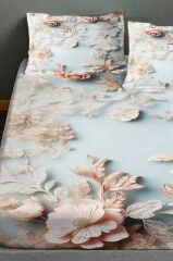 %100 Pamuk Lastikli Çarşaf Özel Tasarım 5d Dijital 60 Tel Flowers of Dream