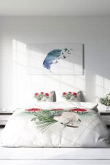Lastikli Çarşaflı %100 Pamuk Saten Çift Kişilik Nevresim Takımı Big Birdy