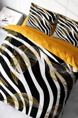 Çift Kişilik Nevresim Seti Sık Dokuma Pamuk Saten 3d Özel Tasarım Zebra Feather (çarşafsızdır)