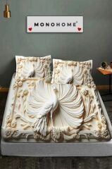 %100 Pamuk Lastikli Çarşaf Özel Tasarım 5d Dijital 60 Tel Tavus