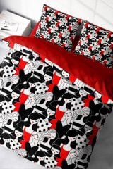 Çift Kişilik Nevresim Seti Sık Dokuma Pamuk Saten 3d Özel Tasarım Womans Pattern (çarşafsızdır)