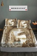 %100 Pamuk Lastikli Çarşaf Özel Tasarım 5d Dijital 60 Tel Kale