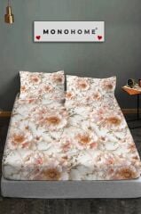 %100 Pamuk Lastikli Çarşaf Özel Tasarım 5d Dijital 60 Tel Soft Rose
