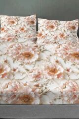 %100 Pamuk Lastikli Çarşaf Özel Tasarım 5d Dijital 60 Tel Soft Rose