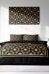 Çift Kişilik Nevresim Seti Sık Dokuma Pamuk Saten 3d Özel Tasarım Gold Deco (çarşafsızdır)