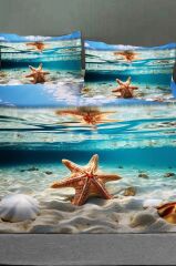 %100 Pamuk Lastikli Çarşaf Özel Tasarım 5d Dijital 60 Tel Deep Sea