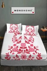 %100 Pamuk Lastikli Çarşaf Özel Tasarım 5d Dijital 60 Tel Kanaviçe