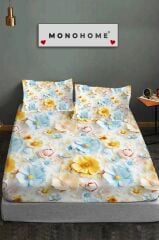 %100 Pamuk Lastikli Çarşaf Özel Tasarım 5d Dijital 60 Tel Bahar