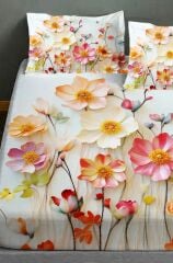 %100 Pamuk Lastikli Çarşaf Özel Tasarım 5d Dijital 60 Tel Dancing Roses