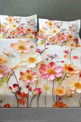 %100 Pamuk Lastikli Çarşaf Özel Tasarım 5d Dijital 60 Tel Dancing Roses