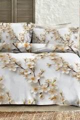 %100 Pamuk Ranforce Çeyizlik Luxury 5d Dijital Çift Kişilik Nevresim Takımı Jasmin