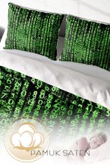 Çift Kişilik Nevresim Seti Sık Dokuma Pamuk Saten 3d Özel Tasarım The Coder (çarşafsızdır)