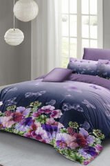Anneler Günü Çift Kişilik Nevresim Takımı Özel Dokuma Pamuk Saten Butterflies Dream