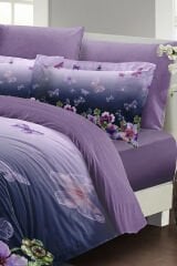 Anneler Günü Çift Kişilik Nevresim Takımı Özel Dokuma Pamuk Saten Butterflies Dream
