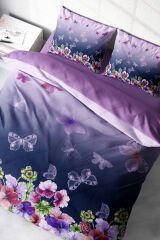 Anneler Günü Çift Kişilik Nevresim Takımı Özel Dokuma Pamuk Saten Butterflies Dream