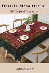 Yılbaşı Masaörtüsü Dertsiz Kumaş - 5D Dijital Tasarım Decorations