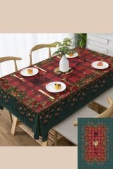 Yılbaşı Masaörtüsü Dertsiz Kumaş - 5D Dijital Tasarım Decorations