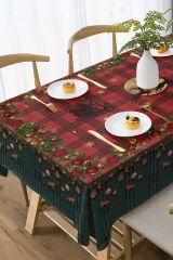 Yılbaşı Masaörtüsü Dertsiz Kumaş - 5D Dijital Tasarım Decorations