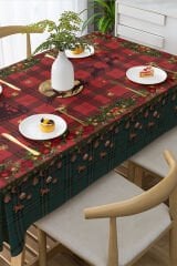 Yılbaşı Masaörtüsü Dertsiz Kumaş - 5D Dijital Tasarım Decorations