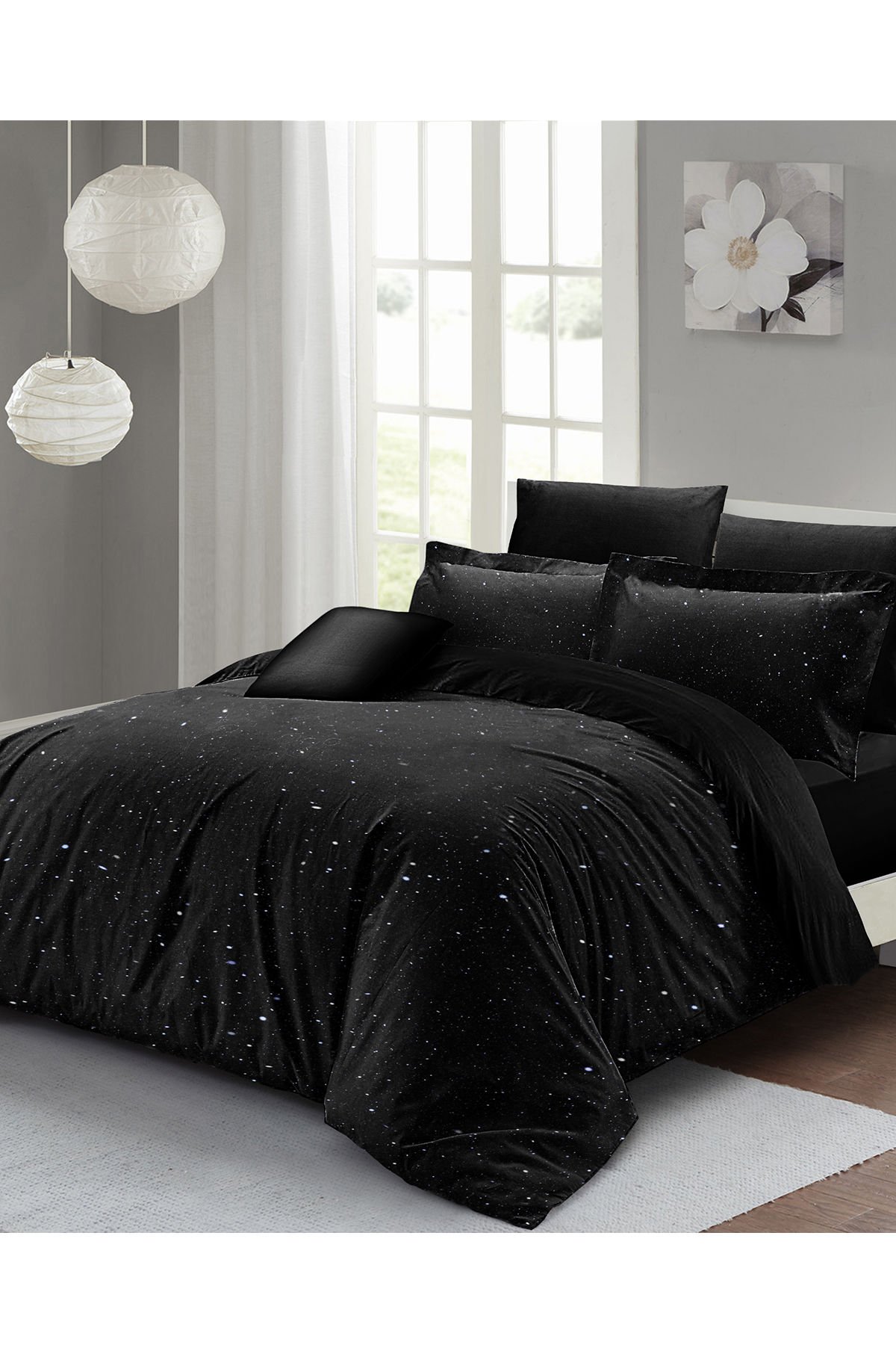 Çift Kişilik Nevresim Seti Sık Dokuma Pamuk Saten 3d Özel Tasarım Starly Night(çarşafsızdır)