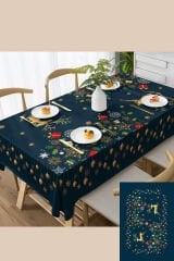 Yılbaşı Masaörtüsü Dertsiz Kumaş - 5D Dijital Tasarım Deer Noel