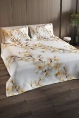 Pike Takımı Pamuklu Çift Kişilik Jakar Dokuma Yatak Örtüsü Jasmin