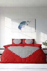 Çift Kişilik Nevresim Seti Sık Dokuma Pamuk Saten 3d Özel Tasarım Woven Heart (çarşafsızdır)