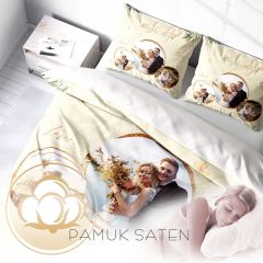 MonoHome Kişiye Özel Çift Kişilik Nevresim Takımı Soft Gold