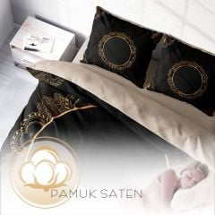 Monohome Kişiye Özel Çift Kişilik Nevresim Takımı Black Gold