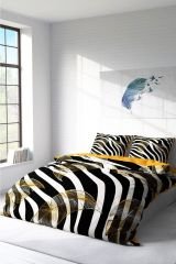 Çift Kişilik Nevresim Seti Sık Dokuma Pamuk Saten 3d Özel Tasarım Zebra Feather(çarşafsızdır)