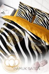 Çift Kişilik Nevresim Seti Sık Dokuma Pamuk Saten 3d Özel Tasarım Zebra Feather(çarşafsızdır)