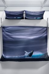 Shark 3d Pamuk Saten Çift Kişilik Nevresim Seti