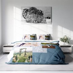 Monohome Kişiye Özel Çift Kişilik Nevresim Takımı Soft Blue