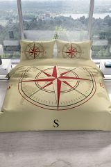 Compass 3d Pamuk Saten Çift Kişilik Nevresim Seti