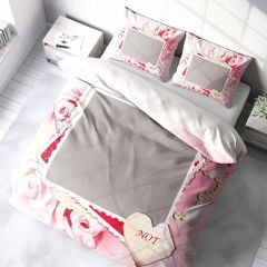 Monohome Kişiye Özel Çift Kişilik Nevresim Takımı Pink Rose