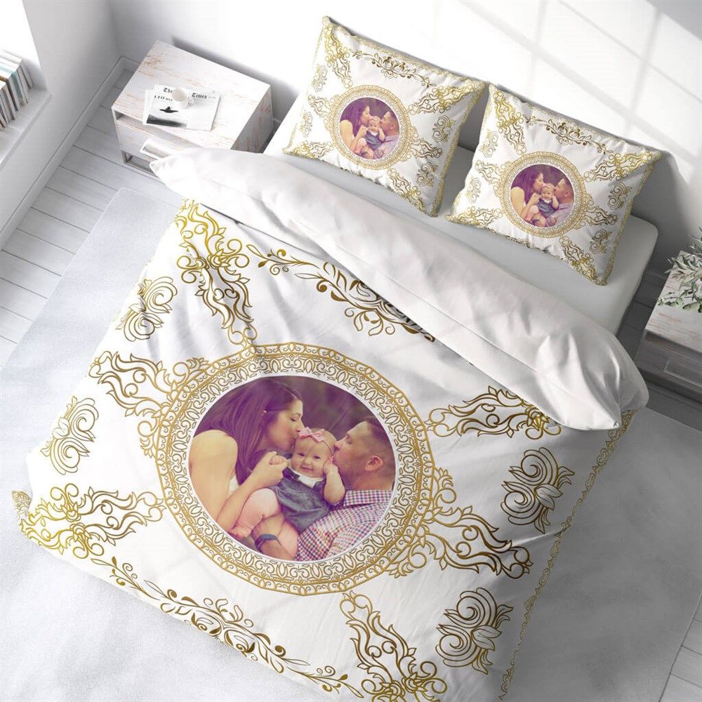 Monohome Kişiye Özel Çift Kişilik Nevresim Takımı Gold Baroque